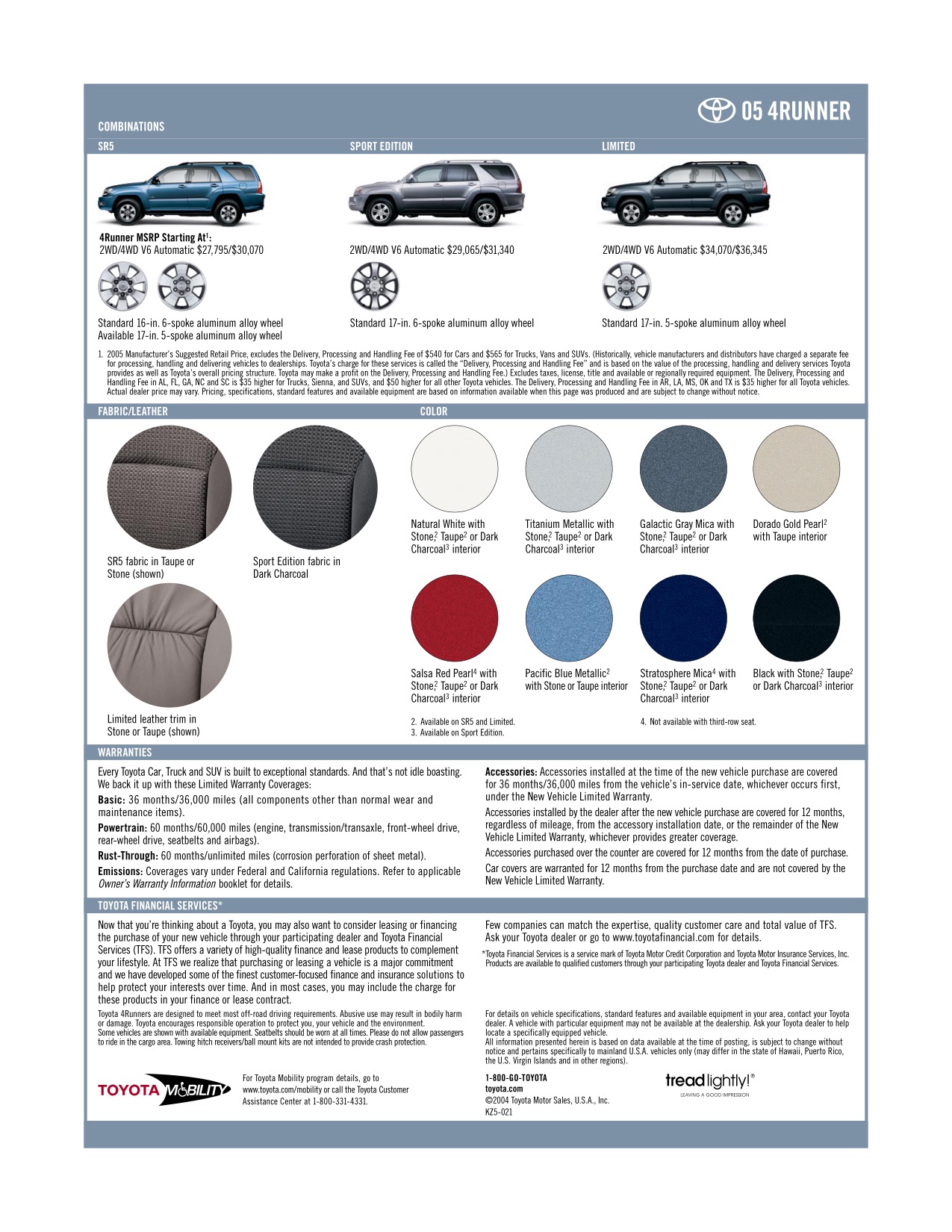2005 Toyota 4Runner Brochure Page 5